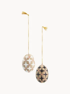 Adornos de Pascua para colgar artesanales de papel maché Ostereier, 2 uds.