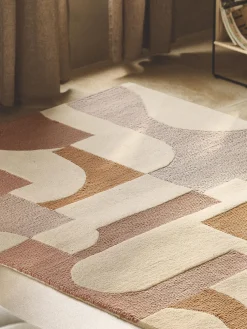 Alfombra artesanal de lana texturizada Corin