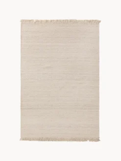 Alfombra artesanal de lana con flecos Lars