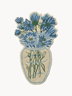 Alfombra artesanal de lana Blue Daisy