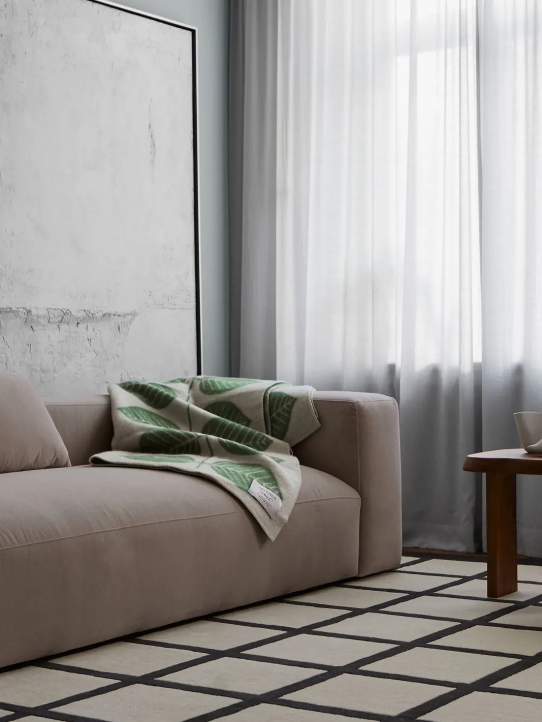 Alfombra artesanal de lana de pelo corto Avenue Checked