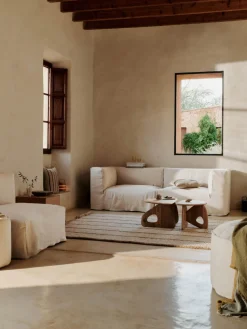 Alfombra artesanal de yute con flecos Athens