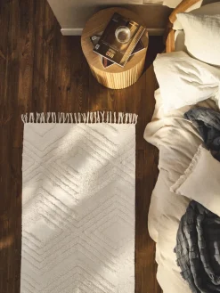 Alfombra corredor artesanal de algodón texturizada Ziggy