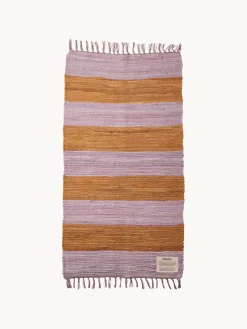 Alfombra corredor artesanal con flecos Chindi