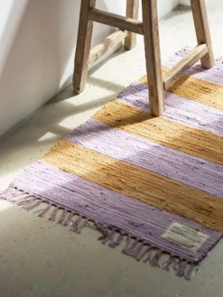 Alfombra corredor artesanal con flecos Chindi