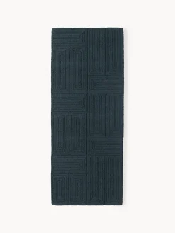 Alfombra corredor artesanal de lana con estampado geométrico Alexia