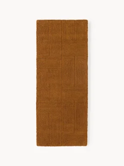 Alfombra corredor artesanal de lana con estampado geométrico Alexia