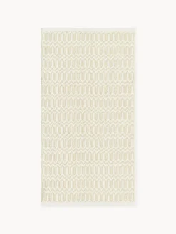 Alfombra exterior artesanal con estampado geométrico Rune