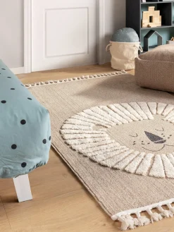 Alfombra infantil texturizada con borlas Momo