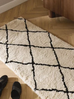 Alfombra mullida corredor artesanal de pelo largo Naima