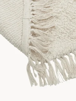 Alfombra redonda artesanal de algodón con flecos Daya
