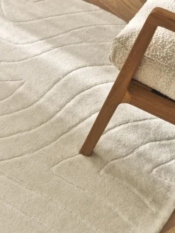 Alfombra redonda artesanal de lana Aaron