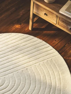 Alfombra redonda artesanal de lana Mason