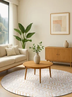 Alfombra redonda de pelo corto Jacob’s Ladder