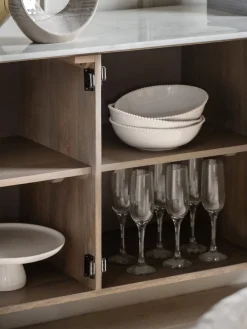 Aparador de madera de mango con tablero de mármol Marmo