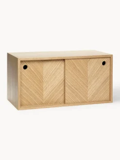 Aparador de pared de madera con diseño en espiga Herringbone