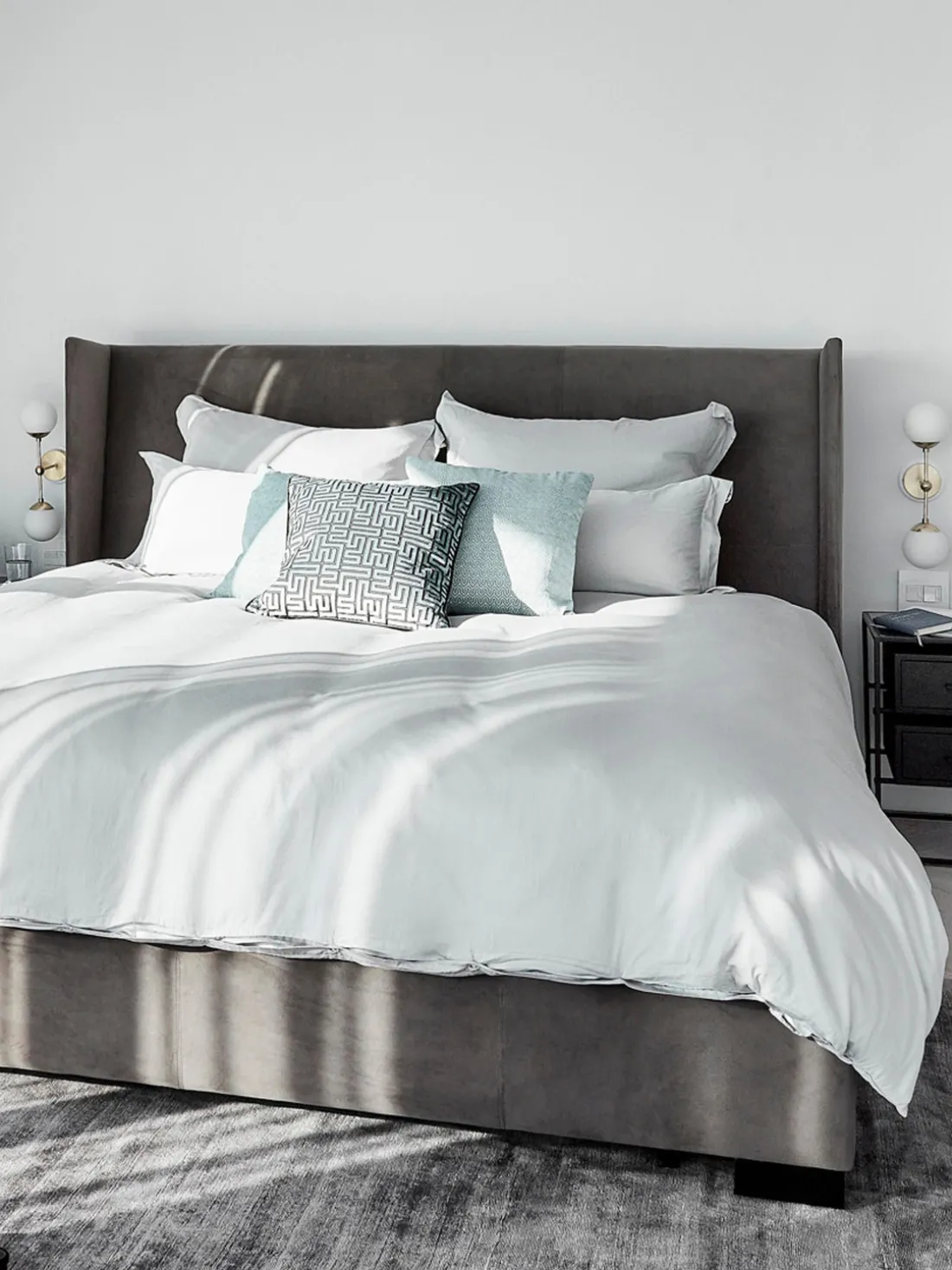 Aplique grande de vidrio opalino Beth