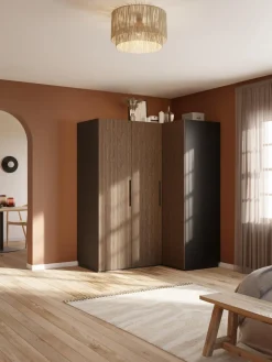 Armario esquinero modular Simone, 3 puertas (165 cm), variantes diferentes