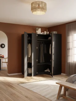 Armario esquinero modular Simone, 3 puertas (165 cm), variantes diferentes