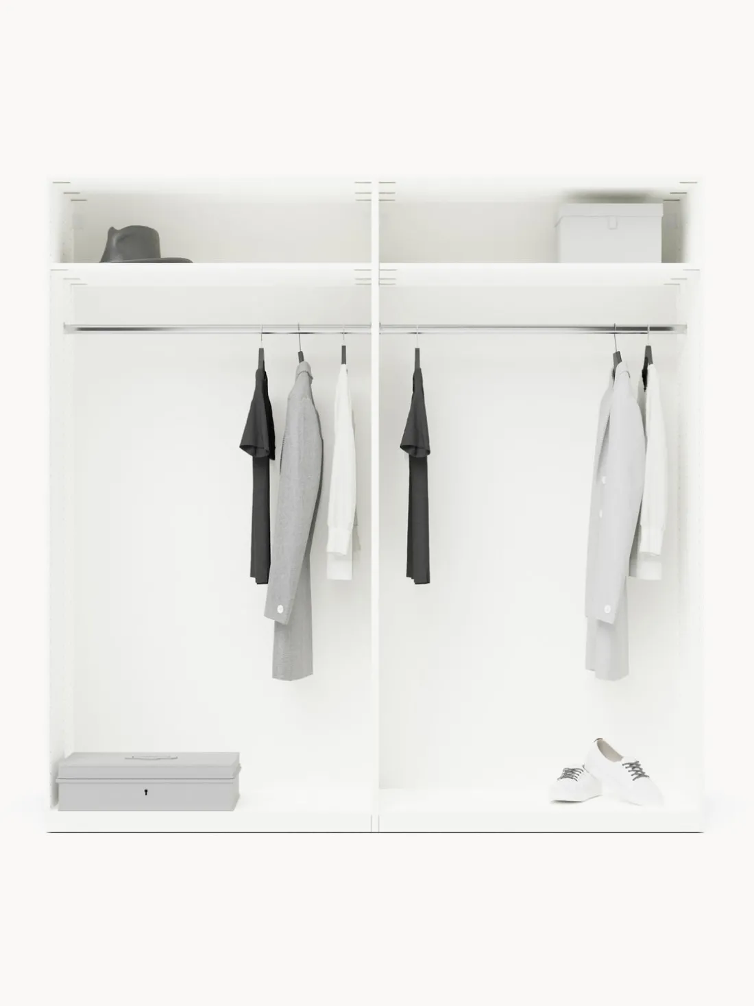 Armario modular con puertas giratorias Simone, An 200 cm, variantes diferentes