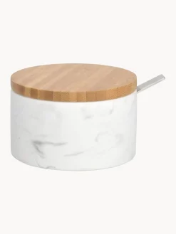 Azucarero de cerámica y bambú Kalina, con cuchara