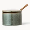Azucarero de gres con cuchara de madera Pixie