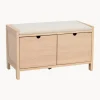 Banco de madera de roble con cajones Hillmond