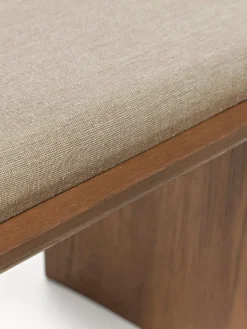 Banco de madera de roble con cojín de asiento Chandler