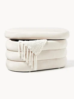 Banco pequeño tapizado en terciopelo con espacio de almacenamiento Alto