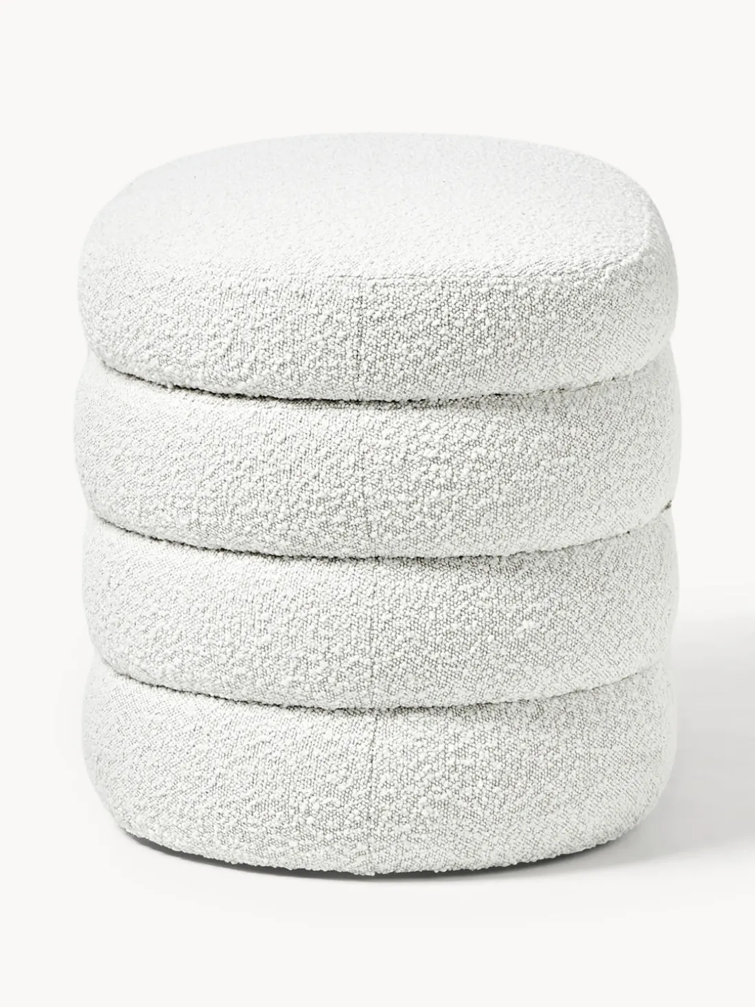 Banco pequeño tapizado en tejido bouclé con espacio de almacenamiento Alto