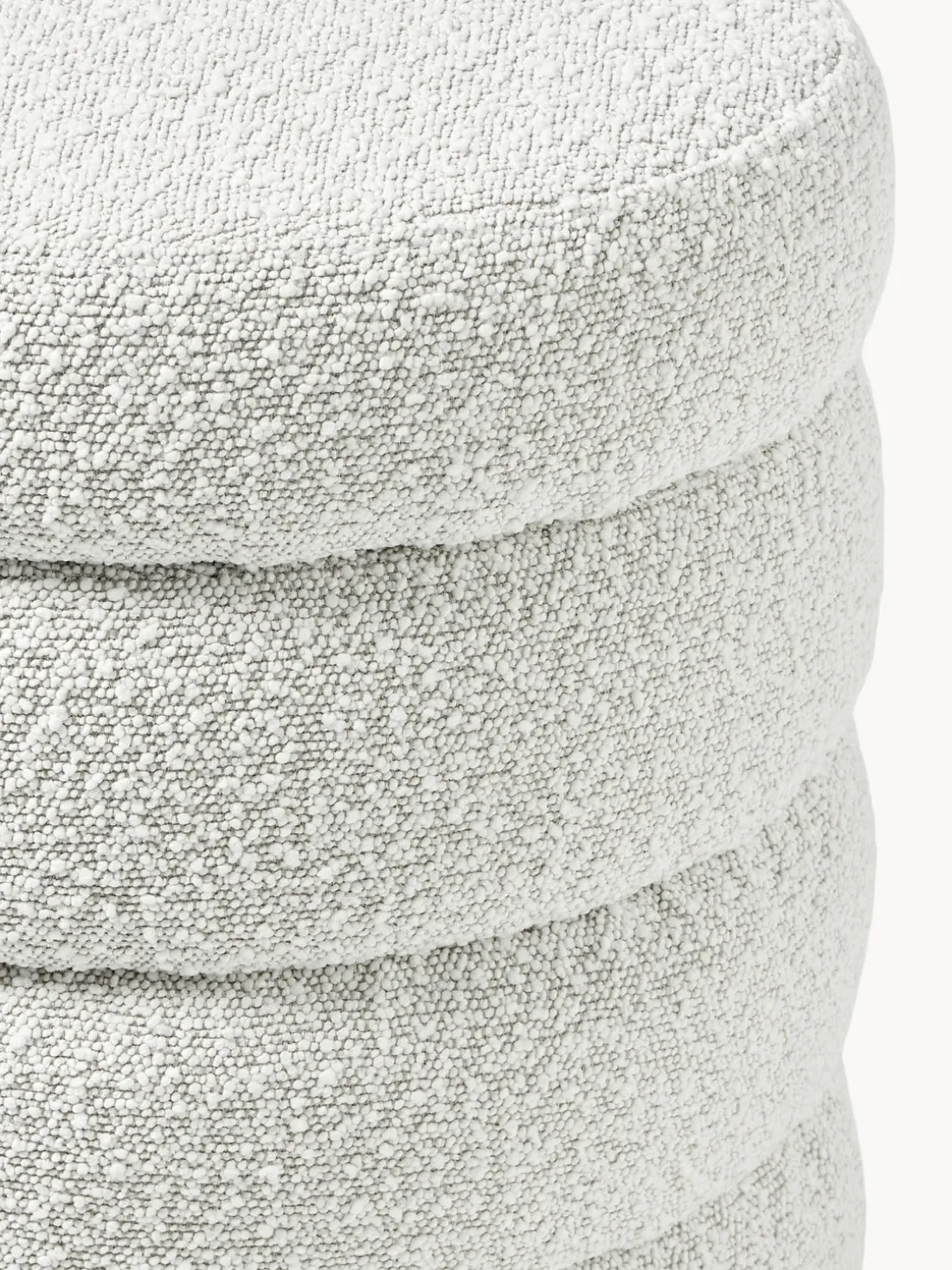 Banco pequeño tapizado en tejido bouclé con espacio de almacenamiento Alto