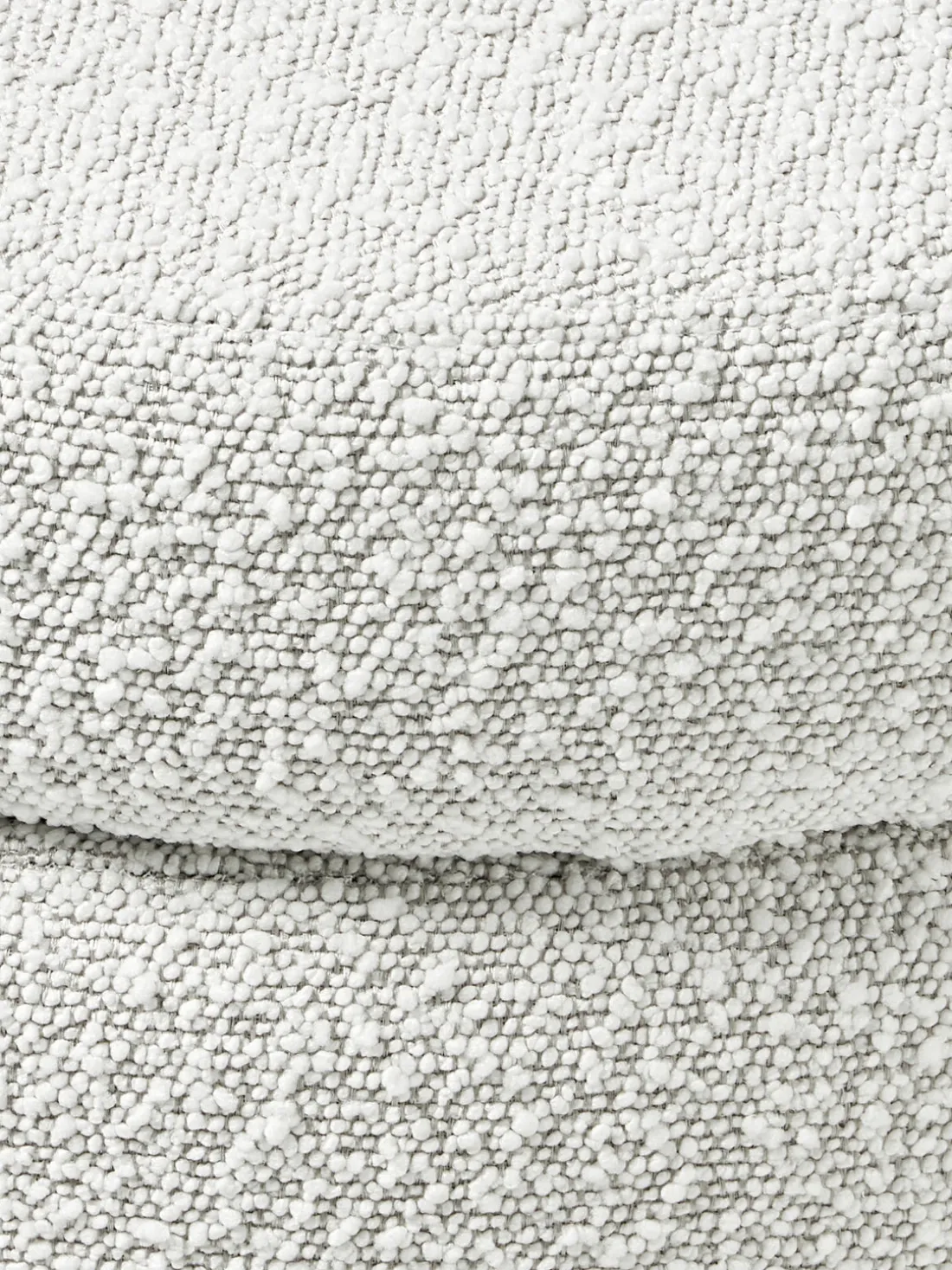 Banco pequeño tapizado en tejido bouclé con espacio de almacenamiento Alto