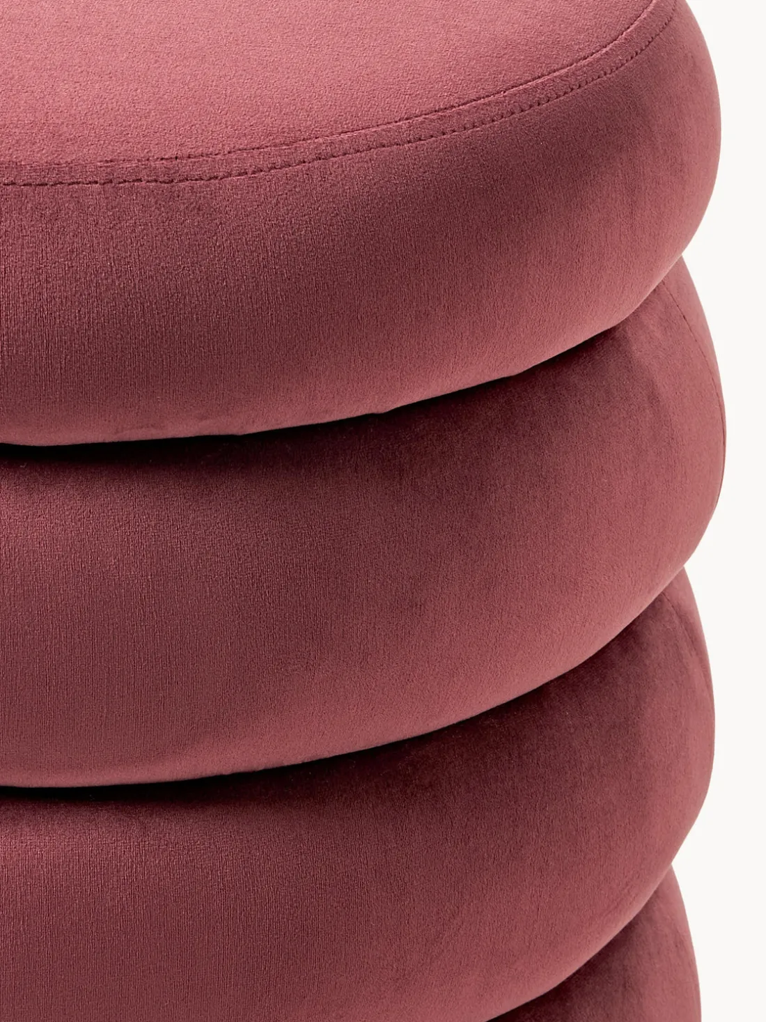 Banco pequeño tapizado en terciopelo con espacio de almacenamiento Alto