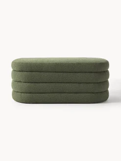 Banco tapizado en tejido bouclé Alto