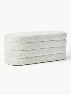 Banco tapizado en tejido bouclé Alto