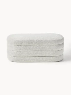 Banco tapizado en tejido bouclé Alto