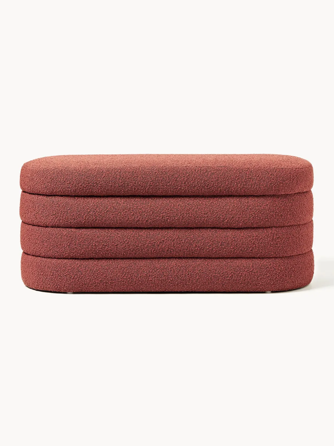 Banco tapizado en tejido bouclé con espacio de almacenaje Alto