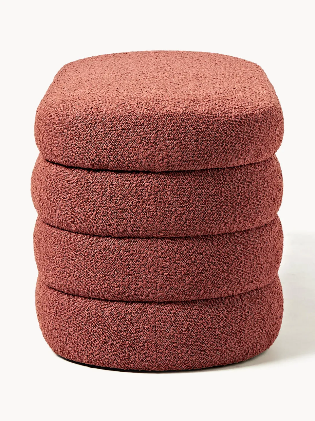 Banco tapizado en tejido bouclé con espacio de almacenaje Alto