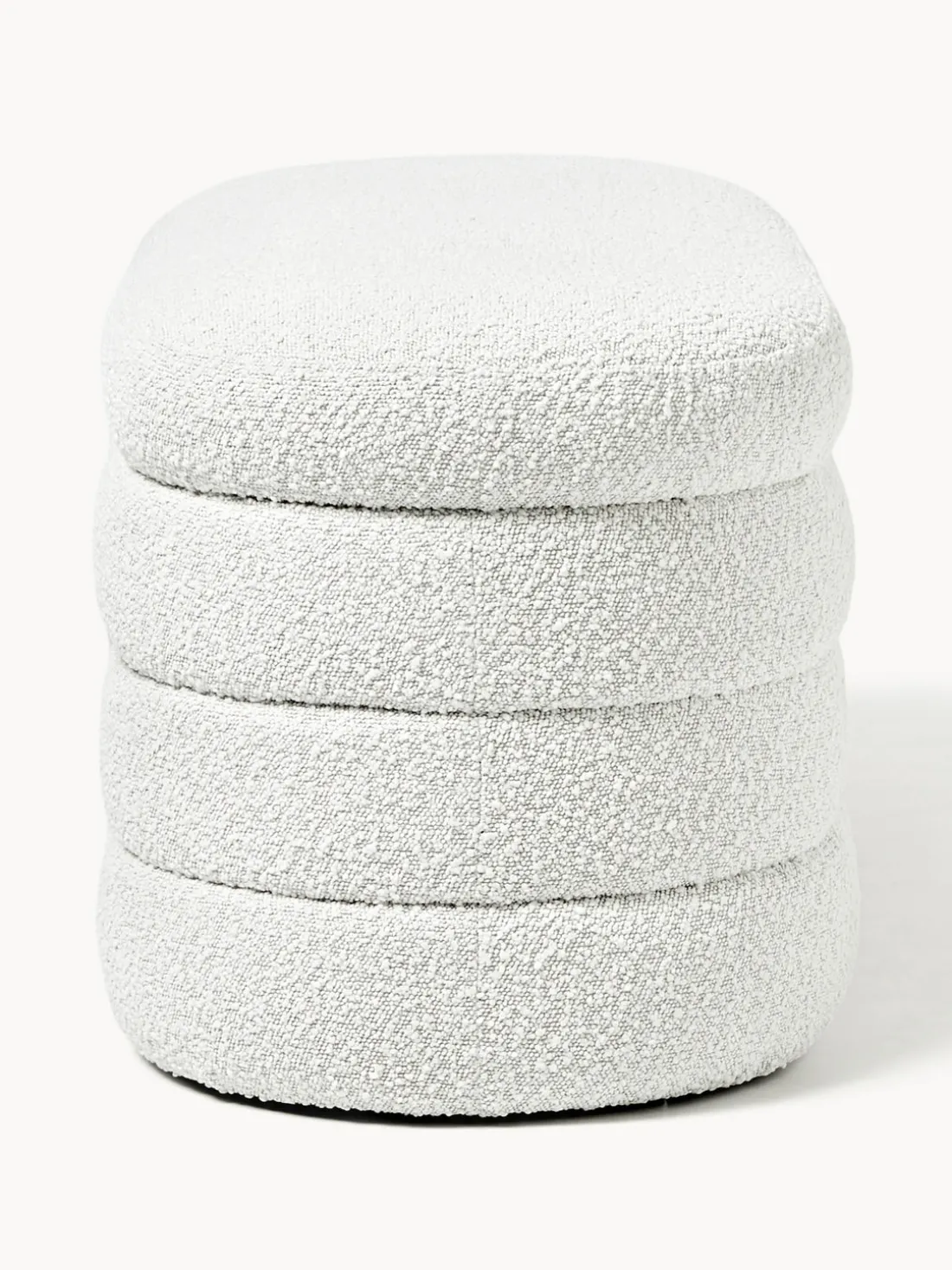 Banco tapizado en tejido bouclé con espacio de almacenaje Alto