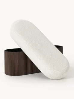 Banco tapizado en tejido borreguillo bouclé con espacio de almacenamiento Nala