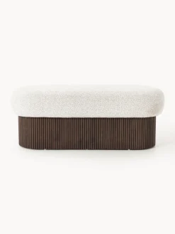 Banco tapizado en tejido borreguillo bouclé con espacio de almacenamiento Nala