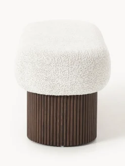 Banco tapizado en tejido borreguillo bouclé con espacio de almacenamiento Nala