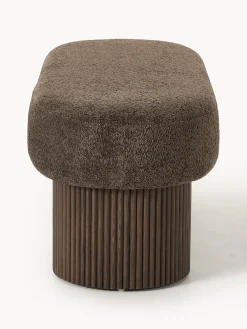 Banco tapizado en tejido borreguillo bouclé con espacio de almacenamiento Nala