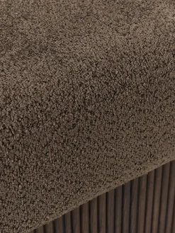 Banco tapizado en tejido borreguillo bouclé con espacio de almacenamiento Nala