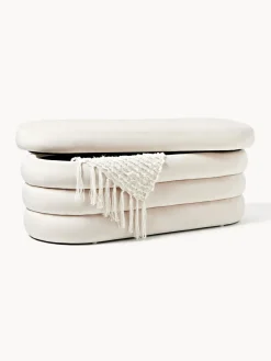 Banco tapizado en terciopelo con espacio de almacenaje Alto