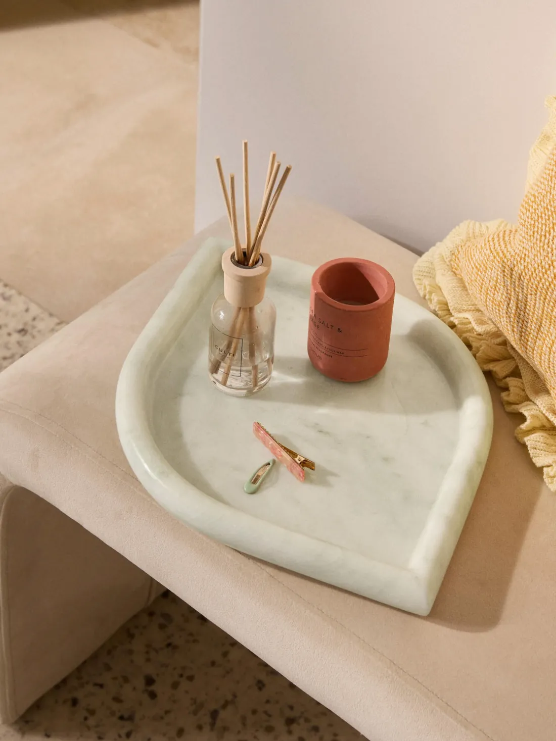 Bandeja decorativa de mármol Maba