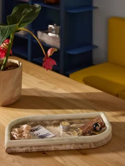 Bandeja decorativa de mármol Maba