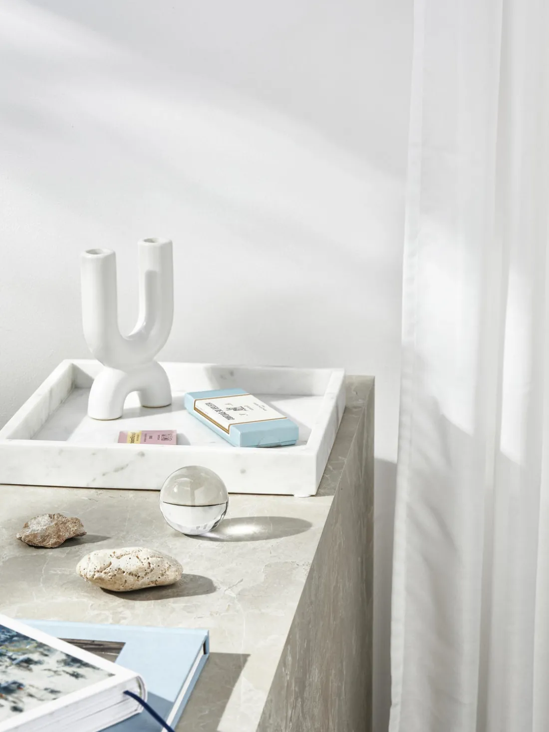 Bandeja decorativa pequeña de mármol Venice