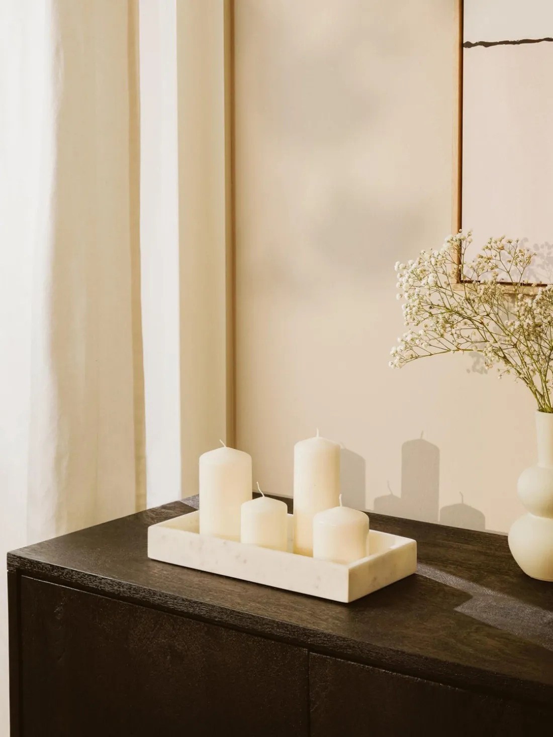 Bandeja decorativa pequeña de mármol Venice