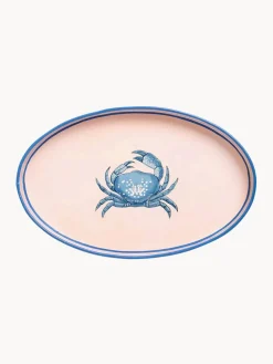 Bandeja decorativa pintada a mano con motivo de cangrejo Fauna